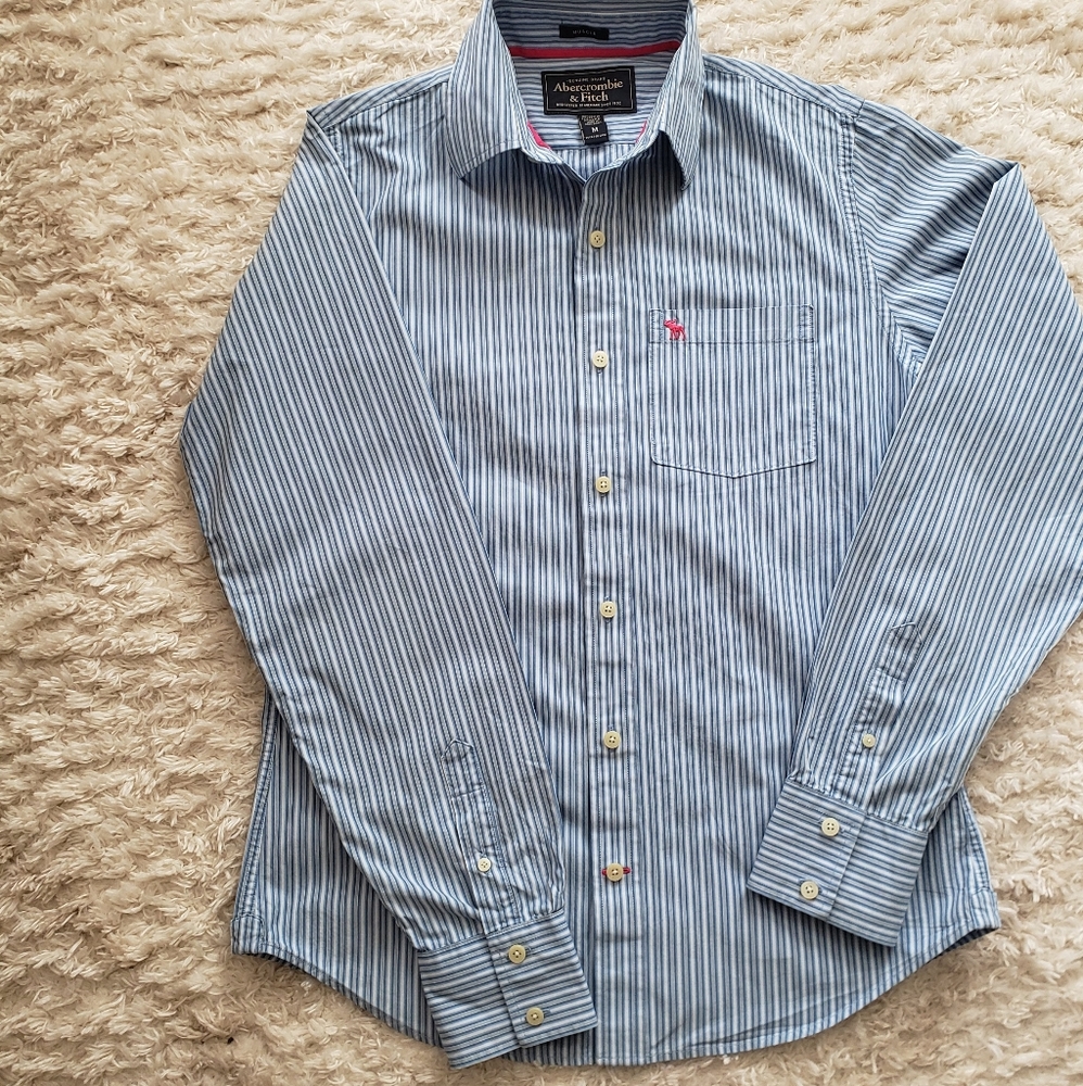 Mens Abercrombie & Fitch Striped Button Down Size Medium